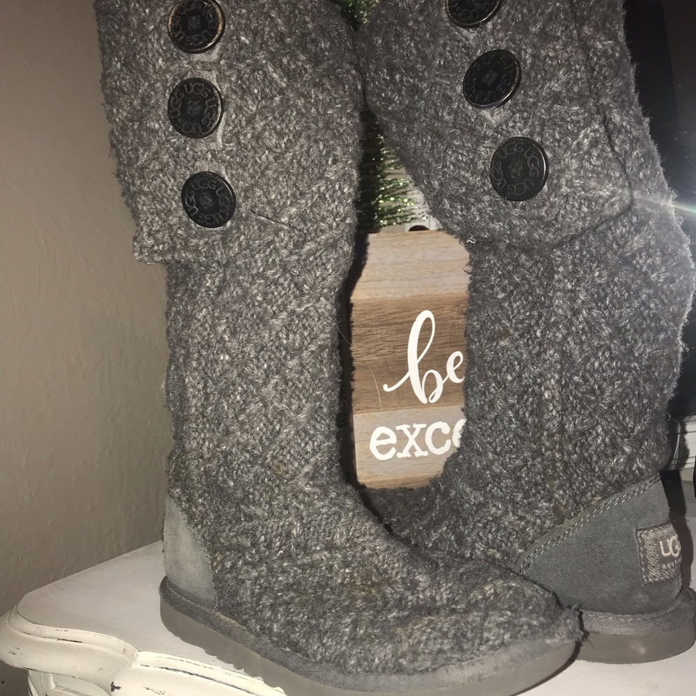 Grey UGG sweater boots